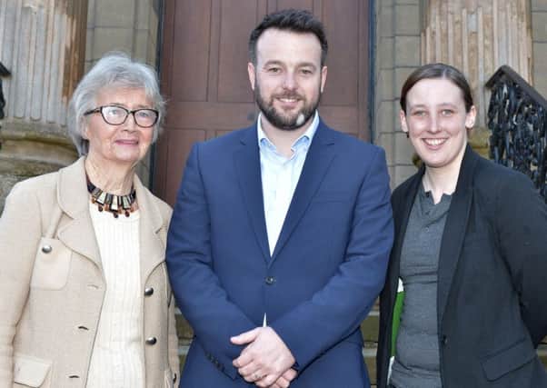 Brid Rodgers, chair, SDLP Civil Rights Committee, Colm Eastwood MLA, SDLP leader and Mhairi Black MP, Scottish Nationalist Party, pictured at yesterdays SDLP Civil Rights, Then and Now panel debate held in the Glassworks, Derry. DER4017GS013