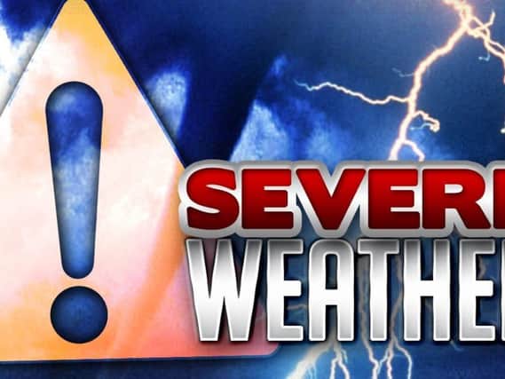 The severe weather warning was issued on Thursday afternoon.