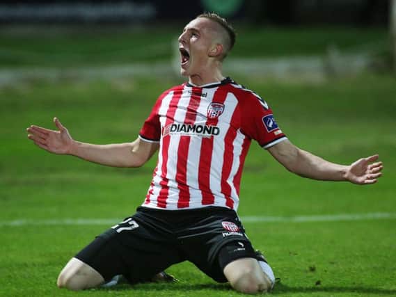 Derry City's Ronan Curtis fired the home side into a first half lead in the North West derby.